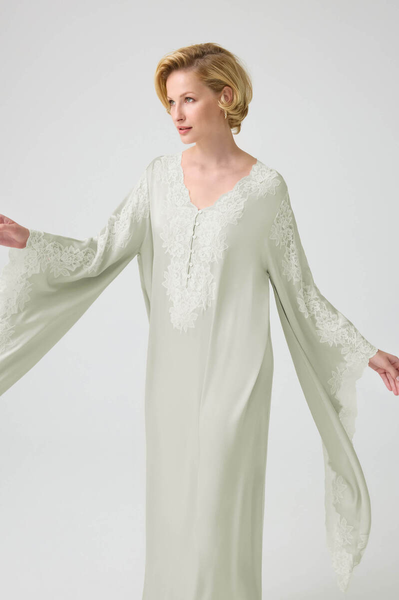 ADELAIDE LONG BUTTONED DRESS WITH TRIANGULAR SLEEVE