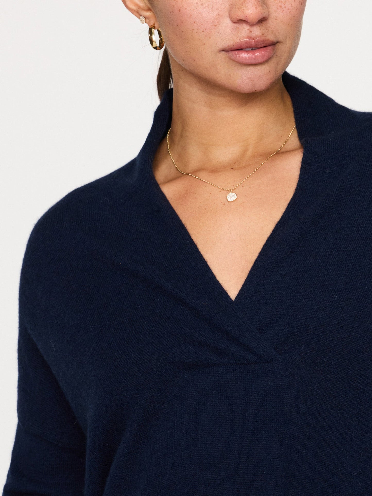The Siena Wrap Neck Cashmere Pullover