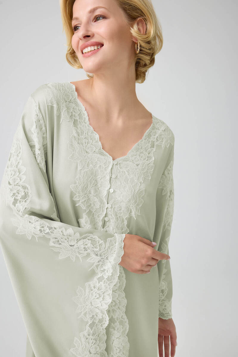 ADELAIDE LONG BUTTONED DRESS WITH TRIANGULAR SLEEVE