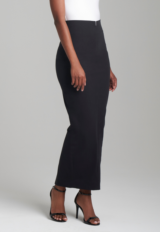 Penelope Italian Cotton Pencil Skirt in Black