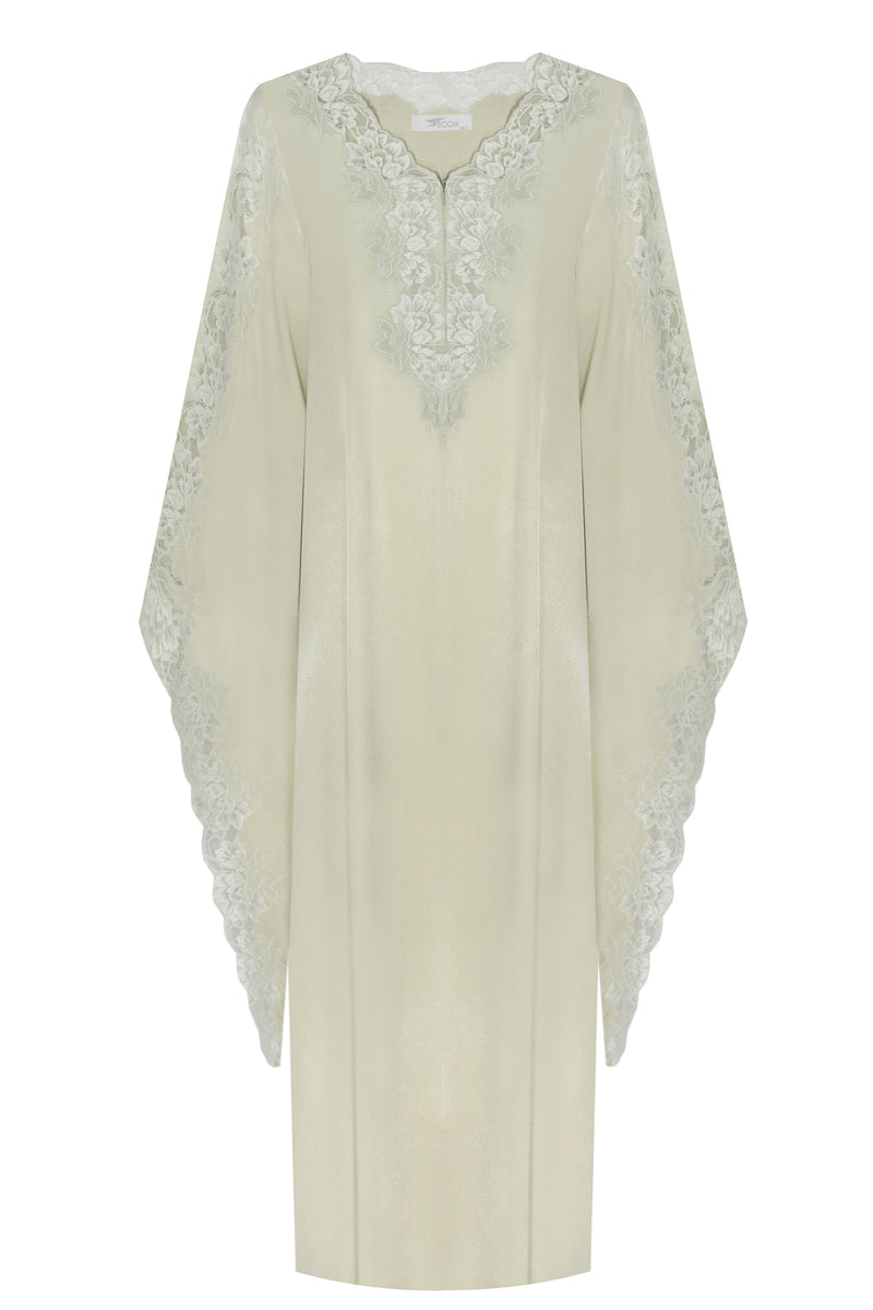 ADELAIDE LONG BUTTONED DRESS WITH TRIANGULAR SLEEVE