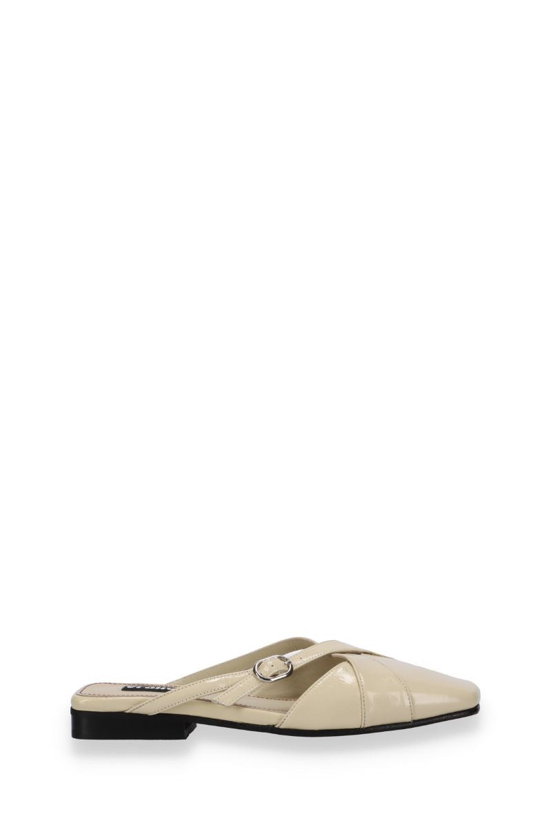 ADRIA ONIX CREAM LEATHER MULES