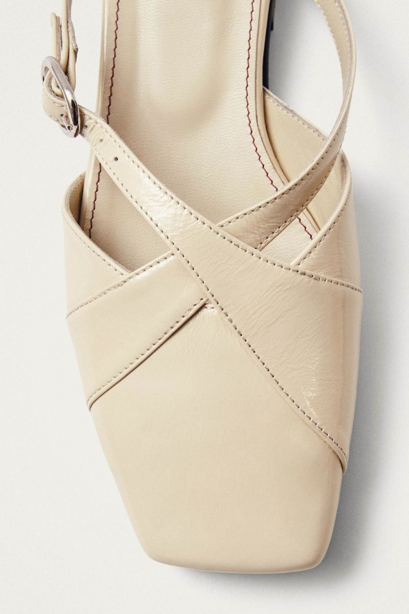 ADRIA ONIX CREAM LEATHER MULES