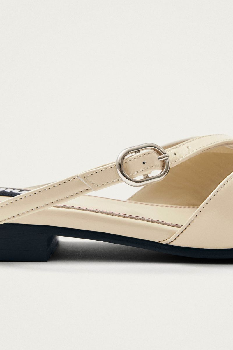 ADRIA ONIX CREAM LEATHER MULES
